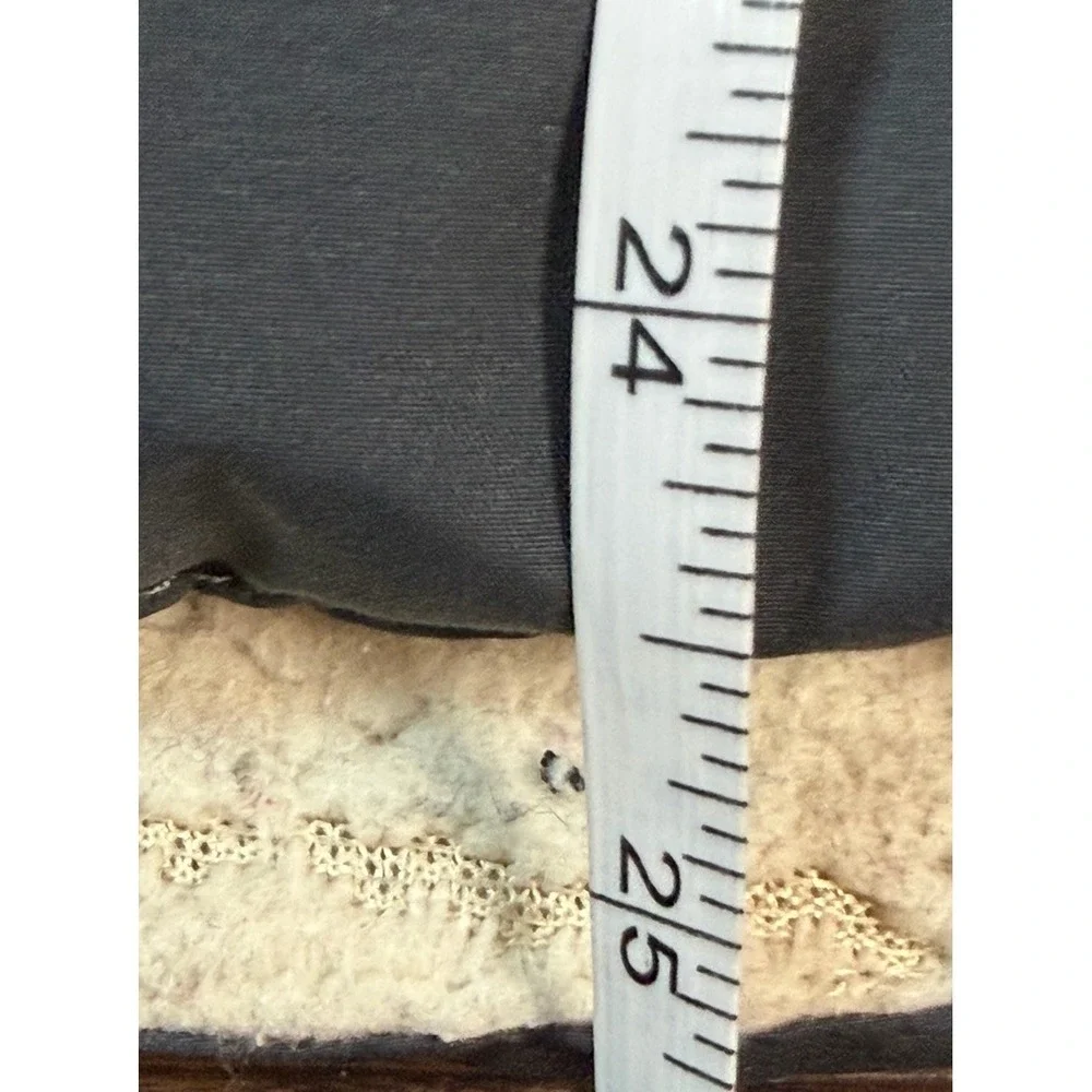 The North Face Womens Puffer Vest Dark Gray Sherpa Lined Full‎ Zip Small